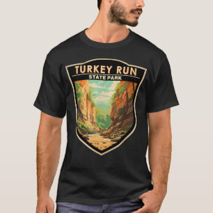T-shirt Badge du Parc d'État de Turkey Run Indiana