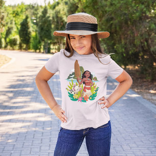 T-shirt Badge floral Moana, Pua, Hei Hei