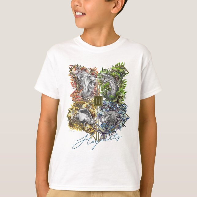 T-shirt Badge HOGWARTS™ Floral Graphic (Devant)