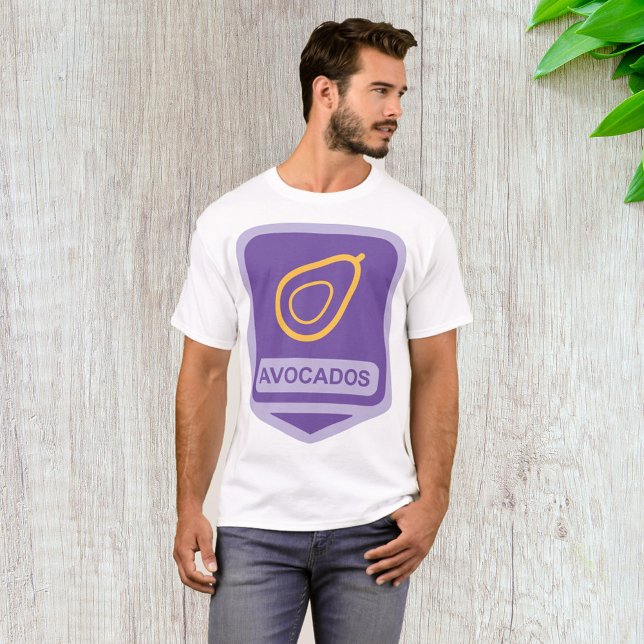T-shirt Badge minimaliste Avocado en violet et or (Créateur téléchargé)
