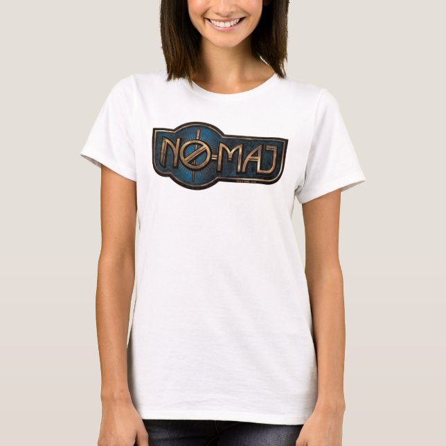 T-shirt Badge NO-MAJ™ en or et marbre (Devant)