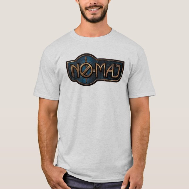 T-shirt Badge NO-MAJ™ en or et marbre (Devant)