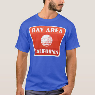 T-shirt Badge rétro de Bay Area California Red
