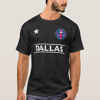 T-shirt Badge rond Dallas City 214 avec étoiles - Texas De