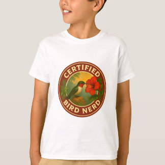 T-shirt Badge Vintage de colibri à gorge rubis