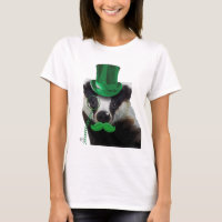 Badger avec chapeau vert et moustache