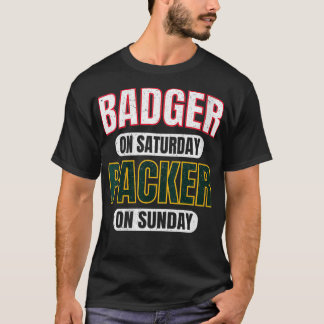 T-shirt Badger féminin sur emballage samedi dimanche Funny