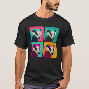T-shirt Badger Pop Illustration Animal Colorful Femmes Hom