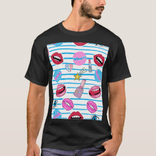 T-shirt Badges de patchs de dessin animé : pop art.