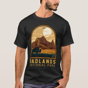 T-shirt Badlands National Park South Dakota Emblem Vintage