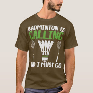 T-shirt Badminton appelle les raquettes de terrain de joue