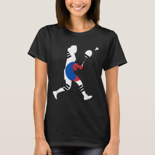 T-shirt Badminton Drapeau Sud-Coréen Raquette Volant Femme