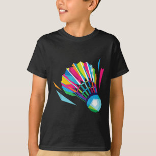 T-shirt Badminton Game Shuttle Sport Badminton Pop Art