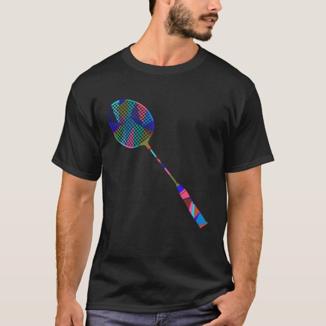 T-shirt Badminton Player Racket Shuttlecock Hobby Sports (Devant)