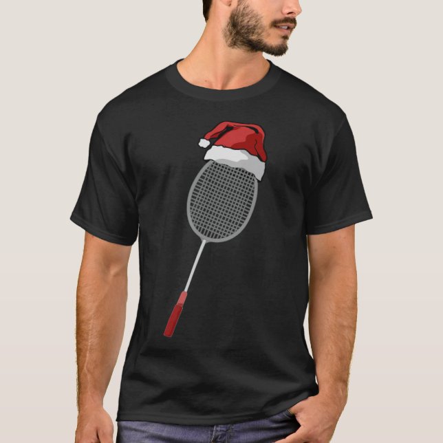 T-shirt Badminton Racket Joyeux Noël slogan Casquette hobb (Devant)
