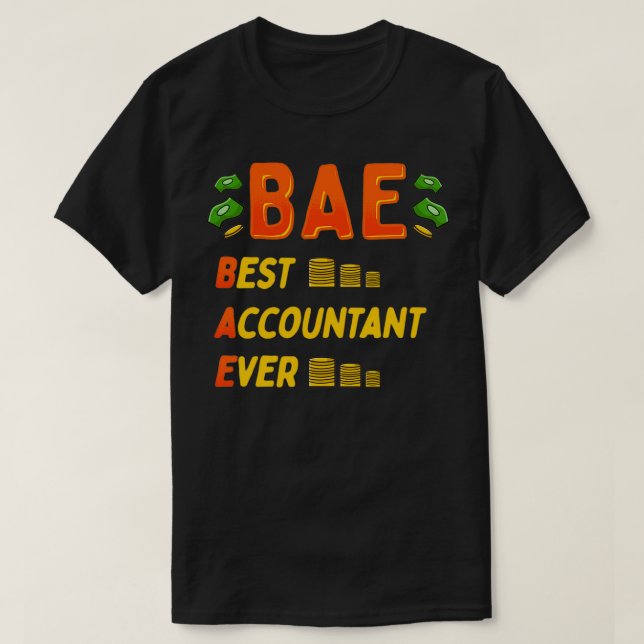T-shirt BAE Meilleur comptable jamais mignon amer amusemen (Design devant)