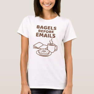 T-shirt Bagels avant e-mails Funny Line Art