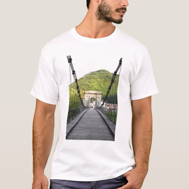 T-shirt Bagni di Lucca, Toscane, Italie - Un vieux pont (Devant)