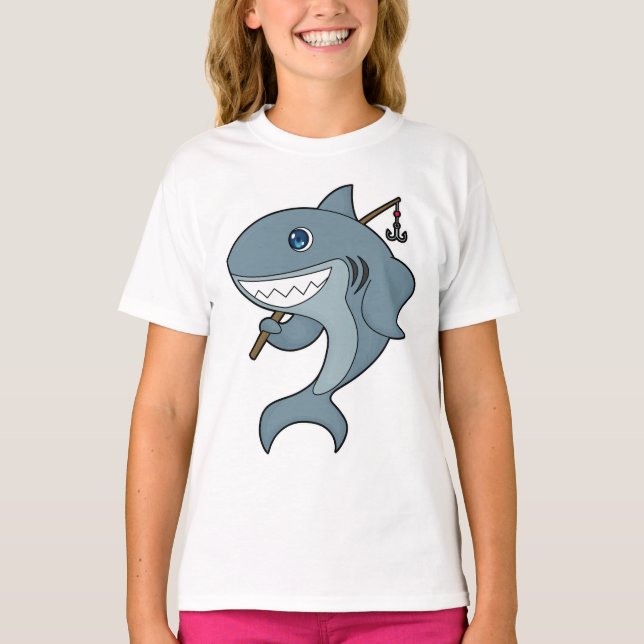 T-shirt Baguette de pêche du requin (Devant)