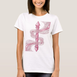 T-shirt Baguette en CRISTAL ROSE Argent élégant Design Gra