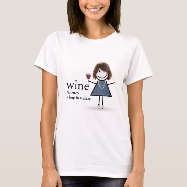 T-shirt Baguette Figure Girl Avec Verre Rouge (Devant)