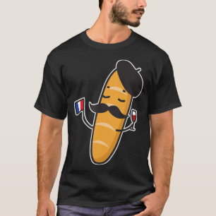 T-shirt Baguette Française Dotée D'Un Drapeau Et D'Un Vi
