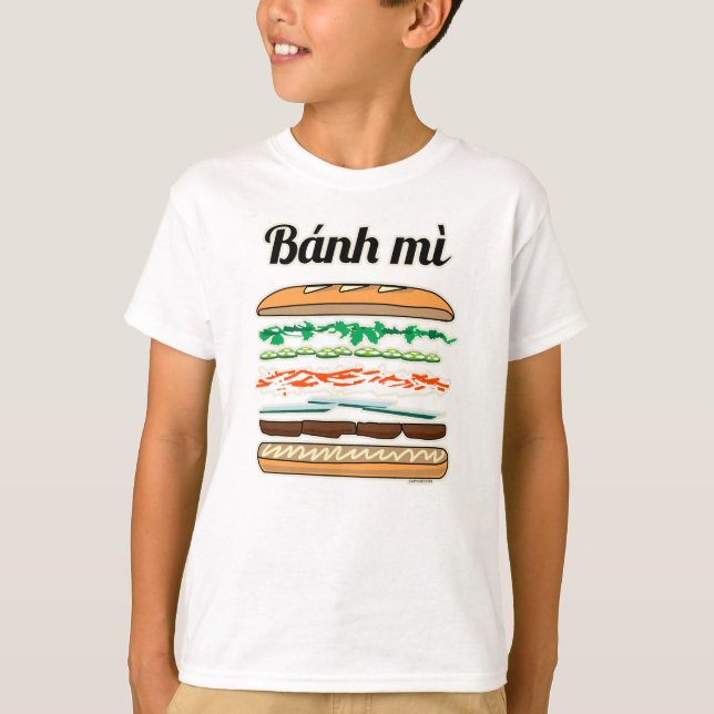 T-shirt Baguette vietnamienne de pain français de sandwich (Devant)