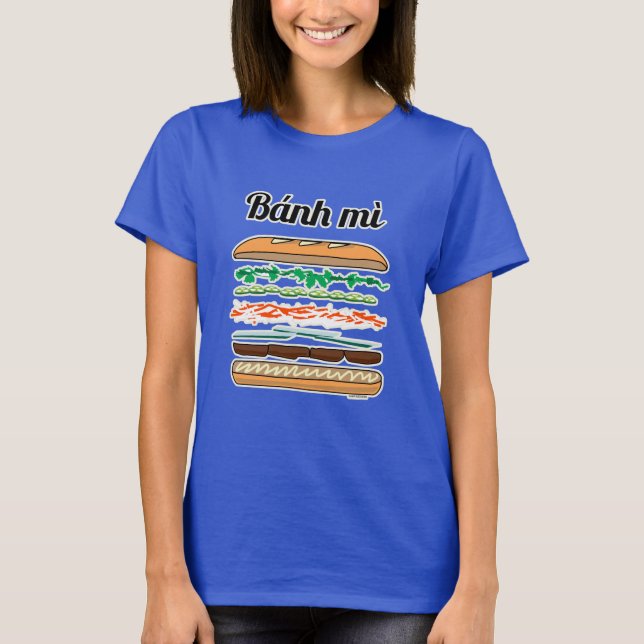 T-shirt Baguette vietnamienne de pain français de sandwich (Devant)