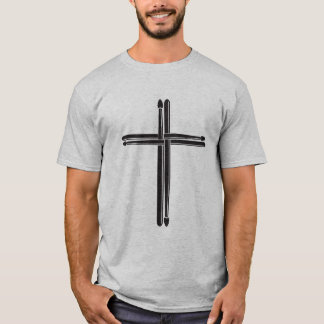 T-shirt Baguettes de croix-chrétienne noire