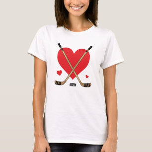 T-shirt Baguettes de hockey coeur d'amour femmes