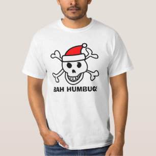 T-shirt Bah Humbug anti Noël avec crâne de Santa