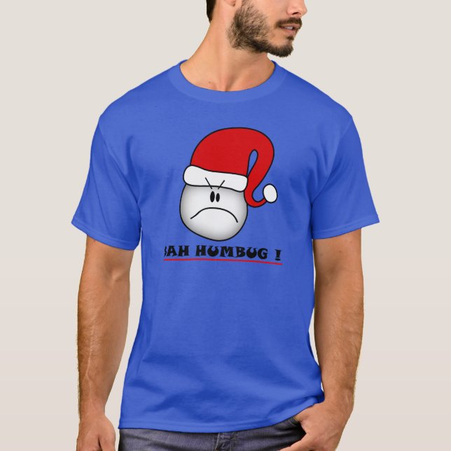 T-shirt Bah Humbug Scrooge Caricature essentielle de Noël (Devant)