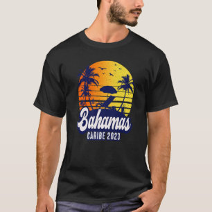 T-shirt Bahamas 2023 Caribe Sunset Beach Retro Premium