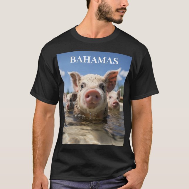 T-shirt Bahamas Pignoires - Exuma Pig Beach Adventure (Devant)