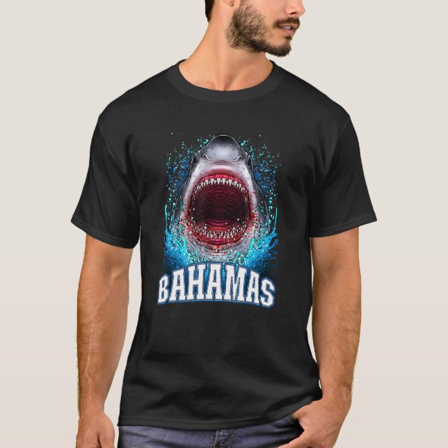 T-shirt Bahamas Vacances Great White Shark Beach Cruise Tr (Devant)