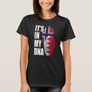 T-shirt Bahraini Et Norvégien Mélangent L'ADN Drapeau Patr