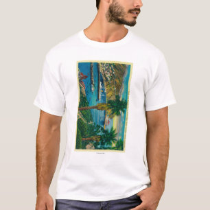 T-shirt Baie d'Avalon, île de Père Noël Catalina d'horizon