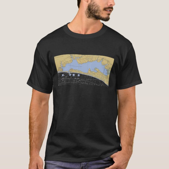 T-shirt Baie de Choctawhatchee, diagramme nautique de FL (Devant)