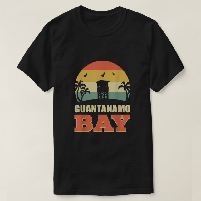 T-shirt Baie de Guantanamo - GTMO Pointe de fils barbelés (Design devant)