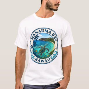 T-shirt Baie de Hanauma Hawaii Logo Voyage Rétro