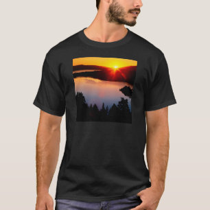 T-shirt Baie verte le lac Tahoe de coucher du soleil
