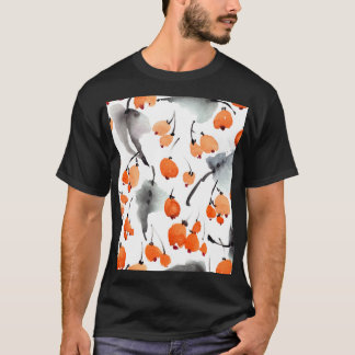 T-shirt Baies, aquarelle feuille, illustration d'encre, co