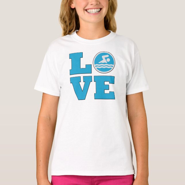 T-shirt Baignade Aimer Swimmer Compétitif ou Natation & Pl (Devant)