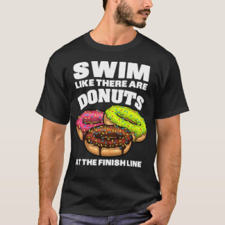 T-shirt Baignade amusante Donut Design Hommes Femmes Nager