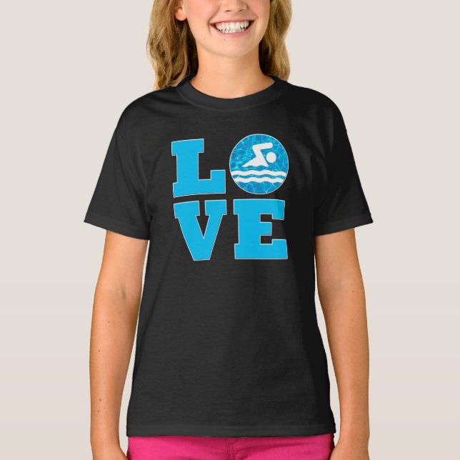 T-shirt Baignade des filles AMOUR Baignade et plongée (Devant)