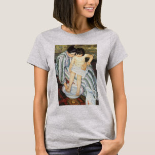 T-shirt Bain d'enfant par Mary Cassatt Impressionnisme Vin