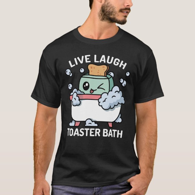 T-shirt Bain grille-pain Drôle Rire en direct Bain grille- (Devant)