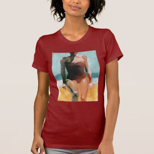 T-shirt Bain vintage - maillot de bain rouge