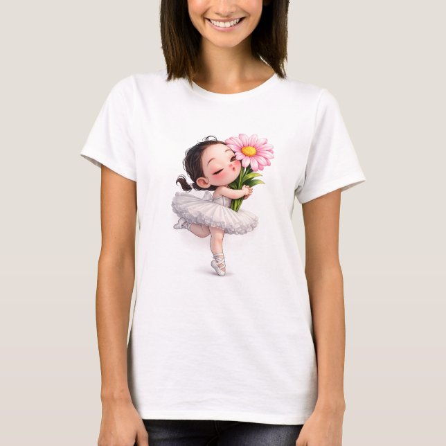 T-shirt Baiser Fleurissant de Ballet (Devant)