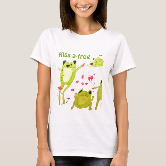 T-shirt Baiser une grenouille slogan de l'environnement Cu (Devant)